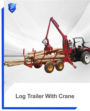 Farm Timber Log Trailer With Crane